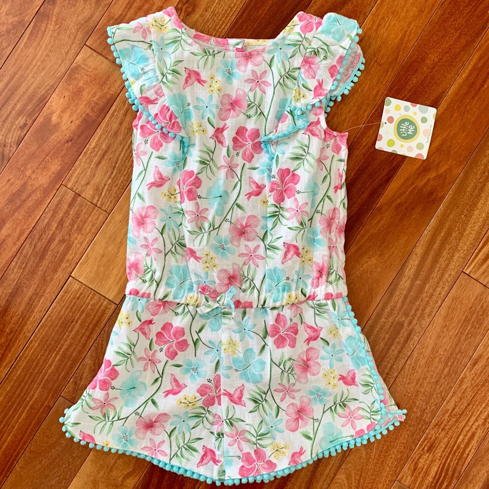 Little Me Floral Romper 4T NWT